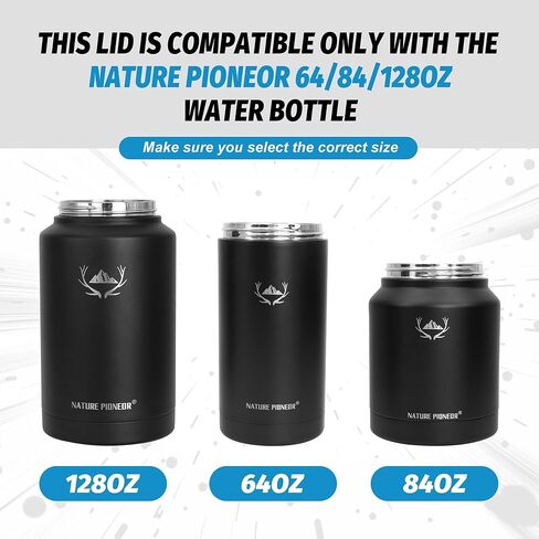 NATURE PIONEOR Lockable Straw Lid for Wide Mouth Insulated Water Bottles with 12,16,18,20,24,25,32,40,64 oz, Straw Replacement Bottle Lid of 2.24" Diameter Insulated Water Bottles in Kuwait