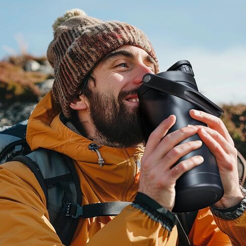 NATURE PIONEOR Lockable Straw Lid for Wide Mouth Insulated Water Bottles with 12,16,18,20,24,25,32,40,64 oz, Straw Replacement Bottle Lid of 2.24" Diameter Insulated Water Bottles in Kuwait