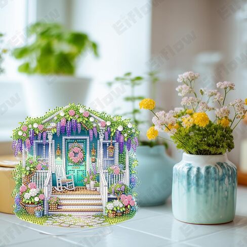 eiflow tabletop diamond art painting kit kit cow ، 7.7x8.0inch stand up gem painting kit for adul in Kuwait