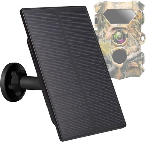 Trail Cameras Solar Panel 12V/1A 6V/2A with Build-in 5000mAh Rechargeable Lithium Battery IP66 Waterproof Hunting Accessory Compatible with Hunting Game Cameras or Deer Feeder in Kuwait