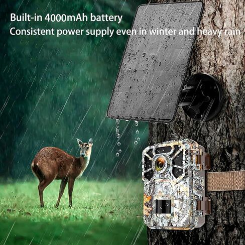 Trail Cameras Solar Panel 12V/1A 6V/2A with Build-in 5000mAh Rechargeable Lithium Battery IP66 Waterproof Hunting Accessory Compatible with Hunting Game Cameras or Deer Feeder in Kuwait