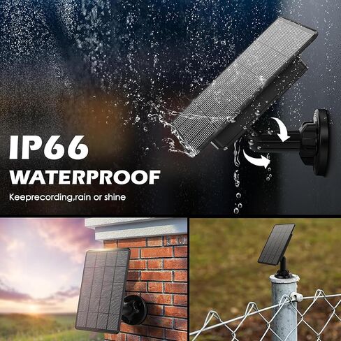 Trail Cameras Solar Panel 12V/1A 6V/2A with Build-in 5000mAh Rechargeable Lithium Battery IP66 Waterproof Hunting Accessory Compatible with Hunting Game Cameras or Deer Feeder in Kuwait