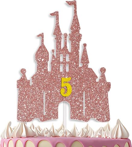 Princess Cake Topper, Castle Theme Birthday Party Decorations, Princess Castle Birthday Party Decor (rose gold) in Kuwait