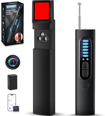 Hidden Camera Detector, 2024 Upgraded Hidden Device GPS Detector, Bug Detector, Rf Wireless Signal Scanner, Camera Detector for Hotels, 30H Working Time (Sliver) in Saudi Arabia
