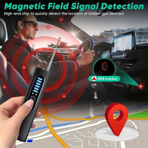 Hidden Camera Detector, 2024 Upgraded Hidden Device GPS Detector, Bug Detector, Rf Wireless Signal Scanner, Camera Detector for Hotels, 30H Working Time (Sliver) in Saudi Arabia
