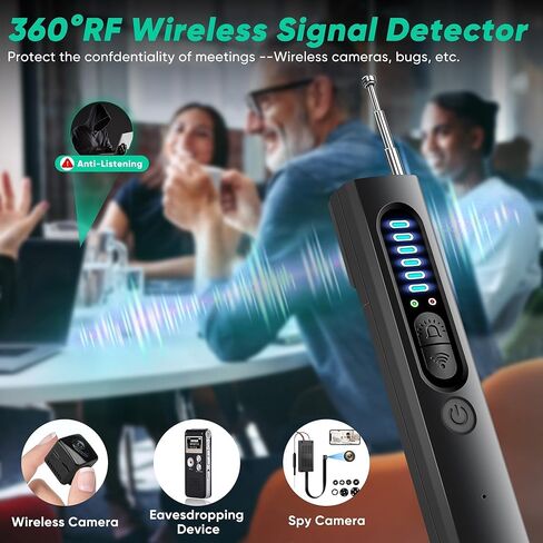 Hidden Camera Detector, 2024 Upgraded Hidden Device GPS Detector, Bug Detector, Rf Wireless Signal Scanner, Camera Detector for Hotels, 30H Working Time (Sliver) in Saudi Arabia