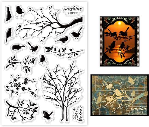 GLOBLELAND Hummingbird Clear Stamps for Card Making Spring Birds Flowers Silicone Clear Stamps Greetings Transparent Stamps Seal for DIY Scrapbooking Embossing Photo Album Decor in Saudi Arabia