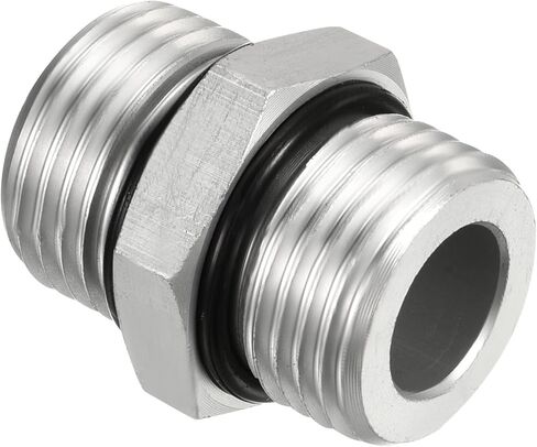 PATIKIL G1/2 x G1/2 Male Thread Pipe Adapter Fittings, Hex Nipple Pipe Fitting for Water Tanks, Silver Tone in Kuwait