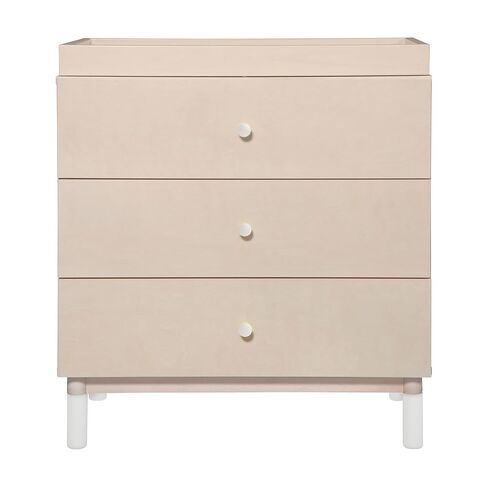 Babyletto Gelato 3-Drawer Changer Dresser with Removable Changing Tray in Honey with Vegan Tan Leather Feet, Greenguard Gold Certified in Kuwait