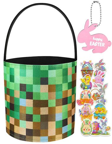 Swooflia Cute Bunny Easter Basket for Kids - Personalized Large Felt Bags with Detachable Ears My First Tote Bucket Name Tag Easter Egg Hunts, Gift for Girls Boys Toddler Baby in Saudi Arabia