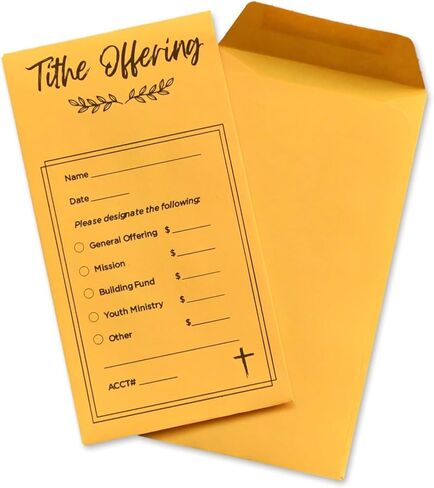 Tithe Envelope | Church Cash Envelope | Sealable Church Offering Envelope | 3.5 x 6.5 | Packs of 100 in Kuwait