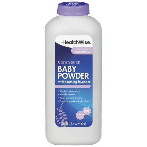 HealthWise Corn Starch Baby Powder | Aloe + Vitamin E | Talc Free | Paraben & Phthalate Free | Absorbs Moisture | 15 oz (425g) in Kuwait