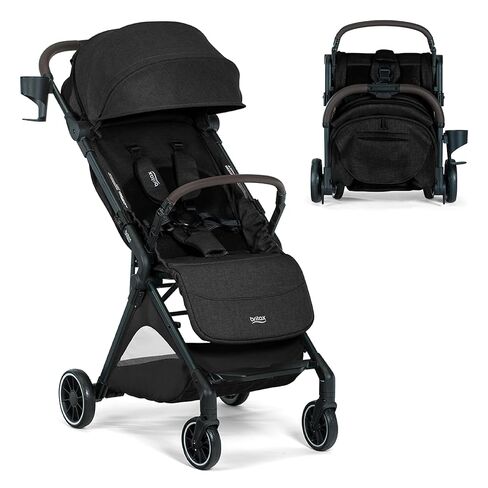 Britax Juniper Compact On-The-Go Stroller, Effortless Fastpack System with One-Hand RapidFold, Portable & Lightweight for Travel, Built-in Carry Handle, Ventilating Fabrics, Raven Black in Saudi Arabia