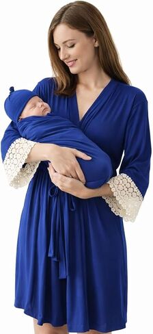 Mom And Baby Matching Outfits Hospital | Snug and Comfortable | Long Wrapping Wings, Robe Matching Swaddle in Kuwait