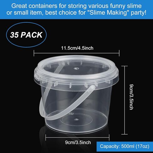 80 PCS 10 oz Slime Containers with Lids and Handles, Plastic 300ml Storage Bucket Containers, Clear Slime Storage Case for Slime DIY Art Craft, Pigment, Small Tools, Part Material in Kuwait