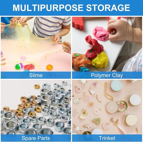 80 PCS 10 oz Slime Containers with Lids and Handles, Plastic 300ml Storage Bucket Containers, Clear Slime Storage Case for Slime DIY Art Craft, Pigment, Small Tools, Part Material in Kuwait