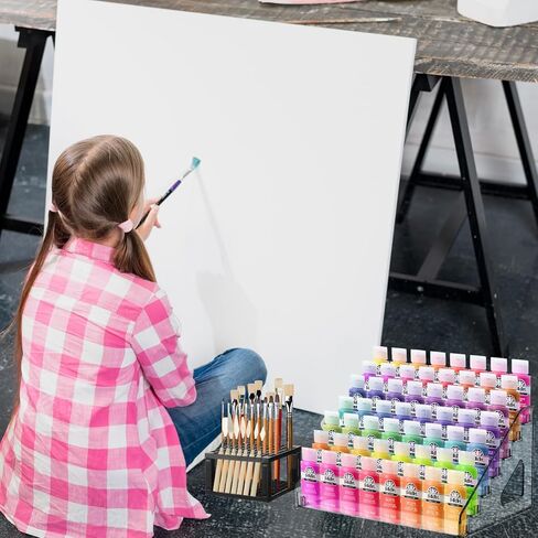 Clear Paint Organizer,7 Layers Acrylic Paint Organizer,Paint Storage Rack,Craft Paint Organizer Rack,Miniature Paint Holder for Paint Storage in Kuwait