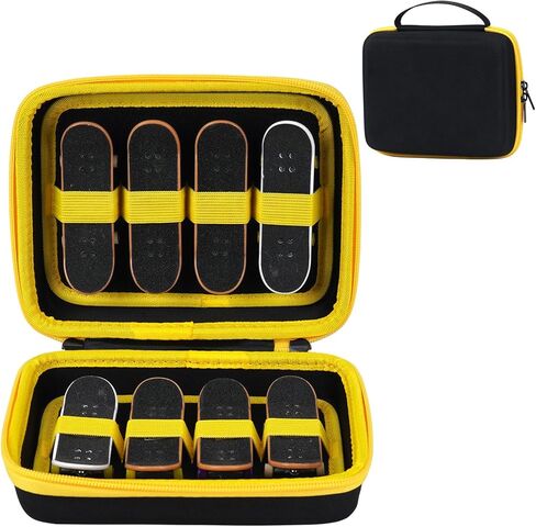 MGZNMTY Portable Storage Case for Teck Deck Ultra DLX Finger Skateboards, Fingerboard Carrying Case Compatible with 16 PCS Tech Deck Fingerboard (Large, Black) in Kuwait