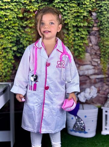 أزياء طبيب أسنان anphile للأطفال ، فتيات طبيب الأسنان ، يلعب زي دكتور دكتور ، in Kuwait