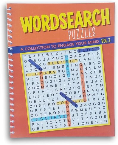 Spiral Bound Miniature Puzzle Book for Car, Office, or Quiet Play - 80 Pg (WordSearch Vol. 3) in Saudi Arabia