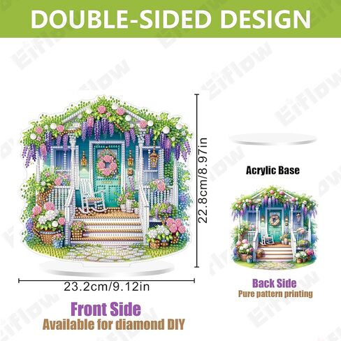 eiflow tabletop diamonds طقم طقم طقم زخرفة الحيوانات ، 7.4x7.4inch Stand Up Diamond Art Kit للبالغين Cat ، DIY GEM SPECAR in Kuwait
