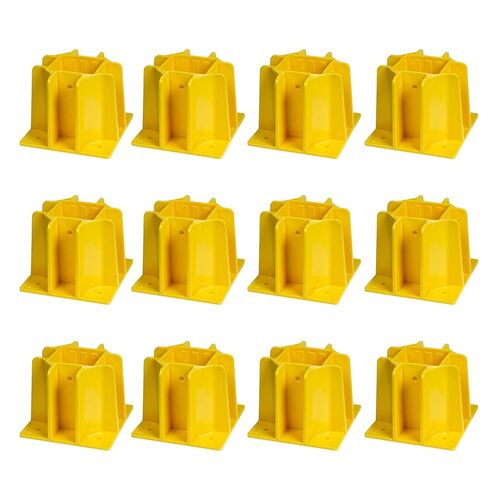 Tie Down Engineering Safety Guard Guardrail Base | Reusable Fall Protection Accessories| 4 pack with Washers & Drill Bit - Yellow in Kuwait