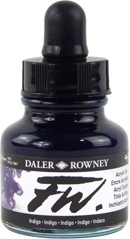 Daler-Rowney FW Acrylic Ink Bottle Fluorescent Orange - Versatile Acrylic Drawing Ink for Artists and Students - Permanent Calligraphy Ink - Archival Ink for Illustrating and More in Saudi Arabia