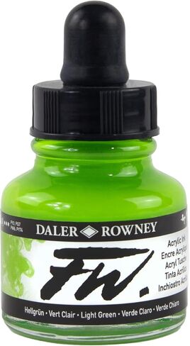 Daler-Rowney FW Acrylic Ink Bottle Fluorescent Orange - Versatile Acrylic Drawing Ink for Artists and Students - Permanent Calligraphy Ink - Archival Ink for Illustrating and More in Saudi Arabia