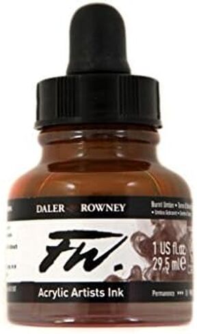 Daler-Rowney FW Acrylic Ink Bottle Fluorescent Orange - Versatile Acrylic Drawing Ink for Artists and Students - Permanent Calligraphy Ink - Archival Ink for Illustrating and More in Saudi Arabia