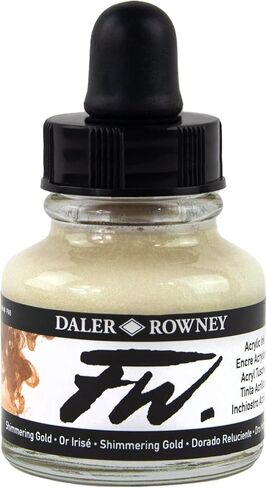 Daler-Rowney FW Acrylic Ink Bottle Fluorescent Orange - Versatile Acrylic Drawing Ink for Artists and Students - Permanent Calligraphy Ink - Archival Ink for Illustrating and More in Saudi Arabia