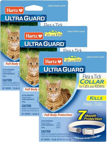 Hartz UltraGuard Flea & Tick Collar for Cats and Kittens, 7 Month Flea and Tick Protection and Prevention, White in Kuwait
