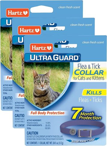 Hartz UltraGuard Flea & Tick Collar for Cats and Kittens, 7 Month Flea and Tick Protection and Prevention, White in Kuwait