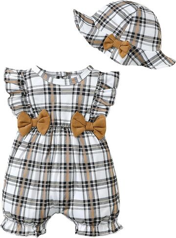 SUNNY PIGGY Newborn Baby Girl Clothes Baby Girl One Piece Romper Fall Winter Long Sleeve with Hat Sets Cute Infant Outfits in Kuwait