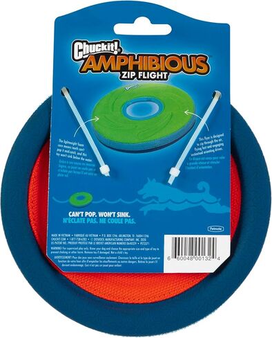 Chuckit! Zipflight Flying Disc Dog Toy, Small (6"), Orange And Blue in Kuwait