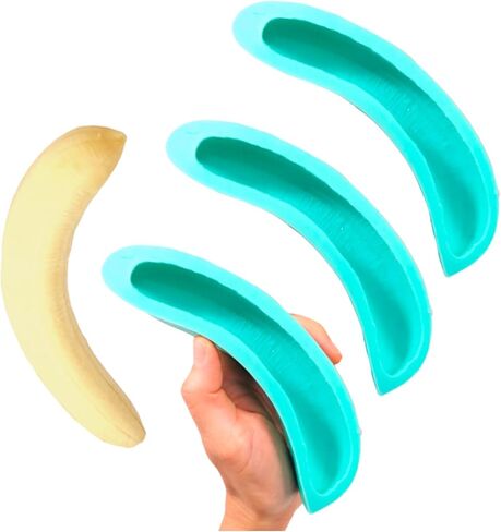 Whole banana mold banana split wax silicone mold Realistic fruits molds wax melts molds NC005 in Kuwait