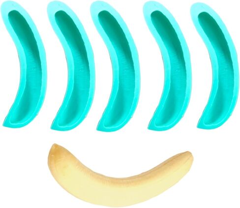 Whole banana mold banana split wax silicone mold Realistic fruits molds wax melts molds NC005 in Kuwait