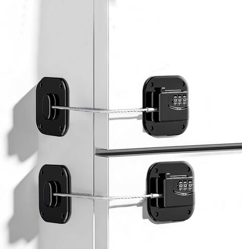 2 Set Refrigerator Lock for Kids Heavy Duty Fridge Locks Baby Proofing Combinatin Latch with Code for Cabinets Drawers Windows Safety Pantry Lock Easy Install No Keys Needed (2 Pack) in Kuwait