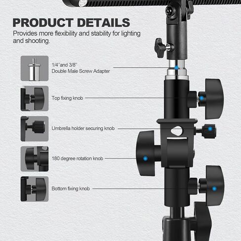 قوس سرعة فلاش وآبار للكاميرا - تصميم دوار مع مظلة/عاكس جبل ، متوافق مع كانون ، نيكون ، بنتاكس ، أوليمبوس ، نيسين ، ميتز والمزيد in Kuwait