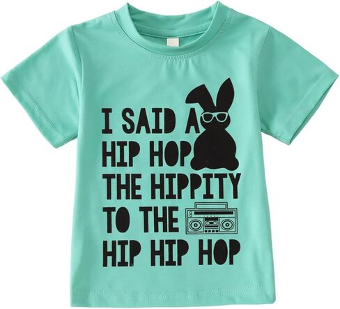 Modntoga Toddler Boy easter easter stirt قميص أنا حزين قميص الهيب هوب أرنب تي شيرت سعيد عيد الفصح أرنب طباعة تي شيرت تي شيرت أعلى in Kuwait