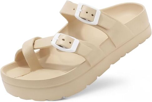 منصة النساء يتخبط مع الدعم القوس ، صندل شريحة شريحة خفيفة الوزن للنساء ، وصندل شاطئ الصيف الراحة مع الأزياء مع الإبزيم القابل للتعديل ، الصندل دي بلاتفورما بارا موجر in Kuwait