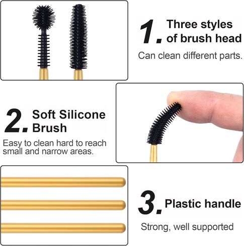 12pcs Nook and Cranny Sewing Machine Silicone Cleaning Brush, 3 Styles Crevice Cleaning Brushes, Cleaning Brushes Small Spaces for Machine Gaps, Computer Keyboards(Orange Purle Red) in Kuwait