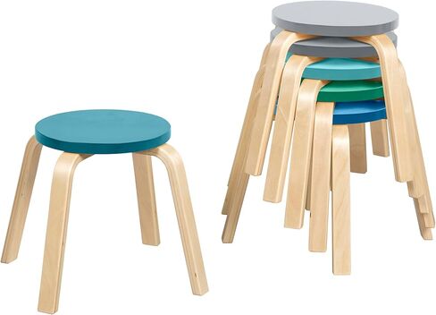ECR4Kids Bentwood Stackable Stools, Classroom Furniture, Natural, 6-Piece in Kuwait