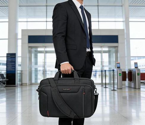 حقيبة حقيبة كمبيوتر محمول أنيقة Empsign ، حقيبة رسول محمول 17.3 بوصة قابلة للتوسيع للرجال للرجال طارد المياه ، مكتب حظر RFID يحمل حقيبة الكتف للعمل in Kuwait