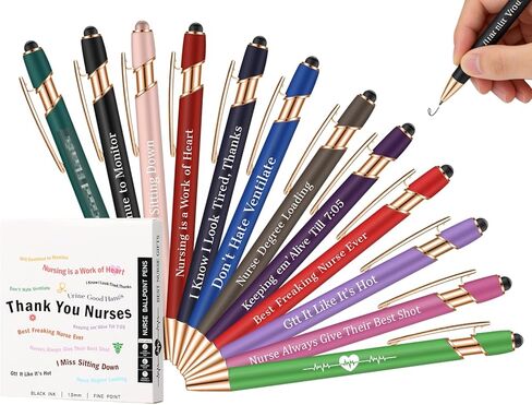 ممرضة هدايا أقلام ، للعمل مضحك أقلام الملاحظات اللزجة هدية لمكياج هدية لزميل العمل الطبيب الممرضات طلاب التمريض النساء في يوم الممرضات ممرضة يوم (النمط 1-20) in Kuwait