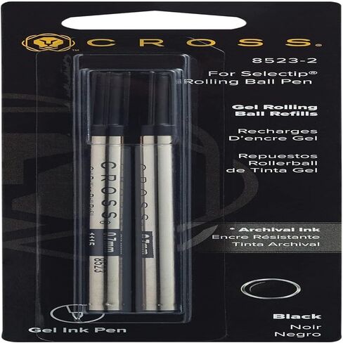 Cross Selectip Gel Rollerball Pen Refill, Medium Point, Black, 2-Pack (8523-2) in Kuwait
