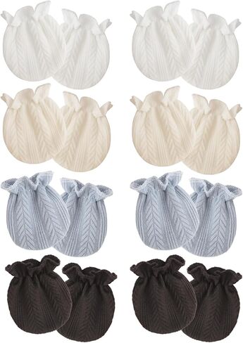 Newborn Baby Mittens No Scratch Cotton Elastic Wrist Gloves Infant Toddler Mittens for Baby Boy Girl 0-6 Months in Kuwait