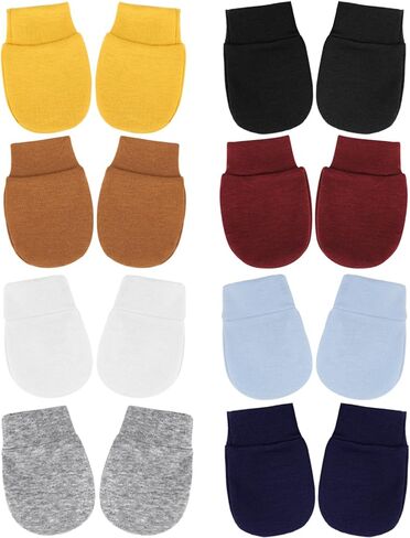 Newborn Baby Mittens No Scratch Cotton Elastic Wrist Gloves Infant Toddler Mittens for Baby Boy Girl 0-6 Months in Kuwait