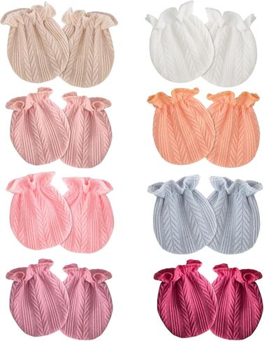 Newborn Baby Mittens No Scratch Cotton Elastic Wrist Gloves Infant Toddler Mittens for Baby Boy Girl 0-6 Months in Kuwait