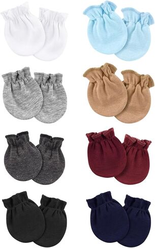 Newborn Baby Mittens No Scratch Cotton Elastic Wrist Gloves Infant Toddler Mittens for Baby Boy Girl 0-6 Months in Kuwait