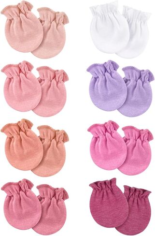 Newborn Baby Mittens No Scratch Cotton Elastic Wrist Gloves Infant Toddler Mittens for Baby Boy Girl 0-6 Months in Kuwait